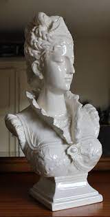 21 Tall Vintage Victorian Woman Crackle Glaze White Ceramic Bust Statue Mid Century Ceramic Sculpture Art Victorian Style Romantic Decor Victorian Women Statue Ceramic Sculpture