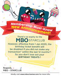 Celebrate your big day by jumping on special birthday month promotions, treats & freebies in malaysia. Mbo Cinemas On Twitter Allstar Can Redeem 2 Birthday Tickets For Free During Their Birthday Month Kindly Take Note Spend At Least Once Within The Last 12 Months Bring Along Your Ic