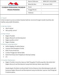 Maybe you would like to learn more about one of these? Sop Produksi 12 Contoh Document Full Form