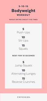 5 10 15 Workout 13 Printable No Equipment At Home Workouts To Try Now Popsugar Fitness Photo 3