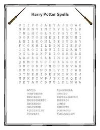 Harry Potter Spells Word Search By Professor Klutz S Teacher Corner