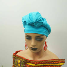 Stretch Head Wrap Scarf Head Women Turban Stretch Jersey Knit Long Hijab  Aqua Ta