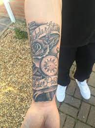 Inhale The Future Exhale The Past Black Cover Up By Max At Black Sheep Gorleston Tattoos For Guys Arm Tattoos For Guys Sleeve Tattoos