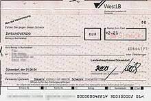 Sie können jedoch immer nur genau diese vorlagen nutzen, um schecks auszustellen. Scheck Wikipedia