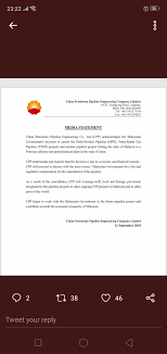 Check spelling or type a new query. The Malaysian Govt Seizes More Than Rm1 Billion From The Account Of China Petroleum Engineering Pipeline Ltd Cpp At Hsbc Weehingthong
