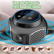 Ultrasonic pest repeller device with LED display