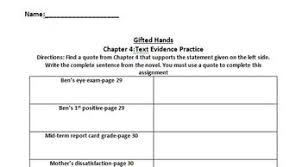 Share military quotes by benjamin carson and quotations about giving and country. Gifted Hands The Ben Carson Story Chapter 4 Text Evidence Worksheet