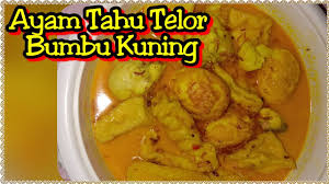 Seperti telur, ayam, dan kerupuk. Ayam Tahu Telor Bumbu Kuning Youtube