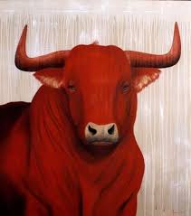 Thierry Bisch Bull Painting Animal Painter Bull Art