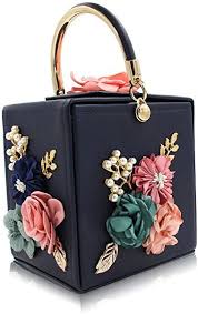 milisente women clutches flower clutch bag box clutch purse evening handbag blue handbags amazon com wedding clutch purse evening clutch bag wedding clutch