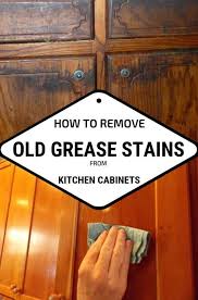 clean kitchen cabinets, grease stains