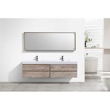 Tradewindsimports offers 80 inch bathroom vanities collection page where you find only size width 80 inch vanities. Kubebath Bsl80d Nw Bliss 80 Inch Double Sink Nature Wood Wall Mount Modern Bathroom Vanity