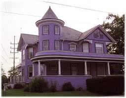You are trapped in some dark purple house. Colorjoy Purple Houses Purple Home Purple Victorian House Victorian Homes