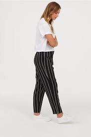 Wijde Broek Zwart Wit Gestreept Dames H M Be 3 Broeken Wijde Broek Damesbroeken