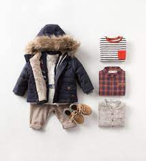 Zara Baby Boys Navy Parka With Kahkis Baby Boy Winter Outfits Toddler Boy Outfits Baby Boy Outfits
