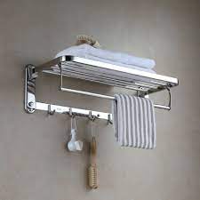 The heated towel rack is designed to stay on at a relatively constant temperature to keep your bathrobes and towels fresh, warm, and dry. Eridanus Towel Rack Stainless Steel Towel Rail With Double Towel Shelf For Bathroom Wall Mounted Shower Shelf Organizer 60 Cm Long Buy Online In Saint Vincent And The Grenadines At Saintvincent Desertcart Com Productid