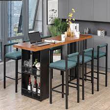 Many of our dining room tables have an option for counter height or can be custom built to your preferred dimensions. Bar Table Household Coffee Shop Multi Function Bar Table And Chair Combination Living Room Simple Wall And Window Solid Wood Hig Aliexpress