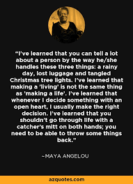 Maya Angelou Quote I Ve Learned That You Can Tell A Lot About A