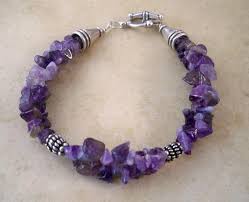 Amethyst Stone Chip Double Strand Bracelet Amethyst Beaded Bracelet Handmade Jewelry Semi Precious Stone Jewelry Amethyst Bracelet Beads Beaded Bracelets Beads Bracelet Design