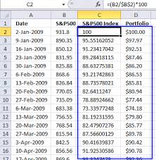 compare your stock portfolio with s p500 in excel