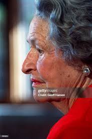 Lady Bird Johnson talks with the media October 8, 1996 during a visit...  News Photo