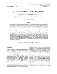 Pdf Efek Kertas Warna Kuning Terhadap Memori Eksplisit