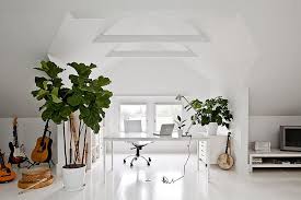 In this bedroom, the pale wall color stops just short of gray. 20 Ways To Decorate Home Office In White