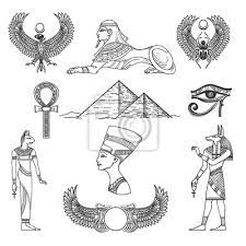 Posted on september 26, 2020. Agypten Symbole Kultur Symbol Charakter Antike Pyramide Vektor Illustration Leinwandbilder Bilder Nofretete Agyptologie Flugel Myloview De