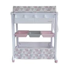 Pink Geometric Baby Bath And Changing Unit Mybabiie