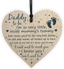 Amazon Com Xld Store Daddy To Be Gifts Sign Baby Shower Dad Friendship Gift Wood Heart Party Decoration Baby From Bump Present Home Kitchen