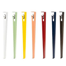 4 Metal Clamp Dining Table Desk Legs In Red Adjustable Floyd Style Industrial Metal Legs 710mm Leg In 2020 Desk Legs Iron Table Legs Metal Dining Table