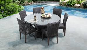 With a breathable open weave and solid teak frames, our isola dining collection is the perfect fit for arid and coastal climates alike. Venice 60 Inch Outdoor Patio Dining Table With 6 Armless Chairs