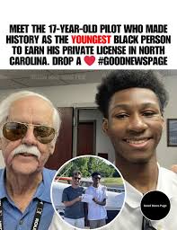 17-year-old Ryan Garner from North Carolina just made history as the  youngest Black person in the state to earn a private pilot license.  Inspired by a Delta pilot and fueled by ambition,