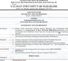 Contoh Sk Yayasan Pengangkatan Guru Madrasah 2019