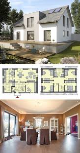 Modernes Einfamilienhaus Klassisch Mit Satteldach Architektur Zwerchgiebel Grundriss 150 Qm 6 Zimmer Kuche Getrennt Haus Einfamilienhaus Haus Architektur