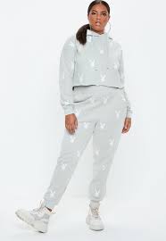 Free shipping on orders over $25 shipped by amazon. Missguided Cotton Playboy X Plus Size Grey Repeat Print Joggers In Gray Lyst