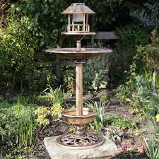 Bird Bath And Feeder With Solar Light Kingfisher Bronze Copper Effect Solar Powered Bird Hotel Amazon Co Uk Garden Outdoors With Images Solar Bird Bath Bird Bath Large Bird Baths