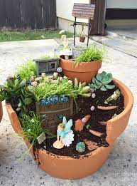 Look in the toy section at dollar tree for the small dollhouse furniture pieces they have. Diy Make Your Own Fairy Garden Project Nursery