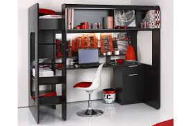 Lit Sureleve Adolescent 90x200 Cm Noir London Dark High Sleeper Bed Loft Bed Elevated Bed