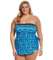 Maxine Plus Size Tattoo Tribal Bandeau Sarong One Piece Swimsuit Plus Size Plus Size Women Plus Size Tattoos