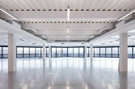 Cat A Fit Out With New Galvanised Steel Floor Panels Corrugated Metal Ceiling And Linear Lightin Building Design Office Interior Design Architectural Practice