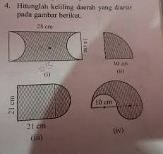 Apakah perbandingan keliling lingkaran dengan diameter? Hitunglah Keliling Daerah Yang Diarsir Pada Gambar Berikut Brainly Co Id