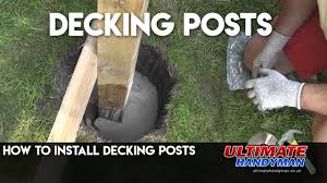 The bottom of the post should be situated 40mm minimum from the bottom of the concrete footer. How To Install Decking Posts Youtube