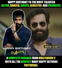 Movie Mart Happy Birthday Prithviraj Sukumaran Facebook He and his wife, fellow actress poornima indrajith, have two daughters, praarthana and nakshatra. facebook