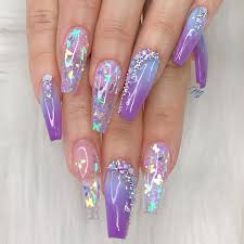 Pick a bright acrylic color and paint them solid or in a. Miranda Richardson On Instagram There Is Nothing In A Caterpillar That Tells You It S Going To Be A Purple Acrylic Nails Lavender Nails Coffin Nails Designs