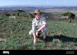 Alexander Perkins, great grandson of Sir Winston Churchill at Spionkop,  KwaZulu-Natal, South Africa where he attended a wreath laying ceremony  commemorating the Battle of Spionkop, January 1900, where his Great  Grandfather was