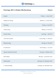 Die tabelle zeigt den ersten bzw. Gesetzliche Feiertage Baden Wurttemberg 2021 2022 2023