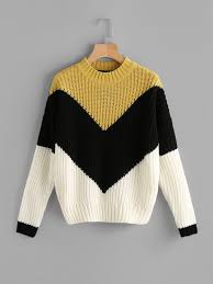Black And Yellow Sweater Yellow Black And White Color Blocked Sweater Only 23 Crochet Baby Dress Crochet Sweater Sweaters For Women