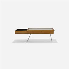 The nelson coffee table or living room ottoman bench features two neutral colors of comfortable plush faux leather seat cushions with quality stitching that is sturdy and adaptable. Nelson George Coffee Table Model 4662 1946 Mutualart