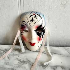 Vintage Mardi Gras Face Mask Mini Wall Hanging.